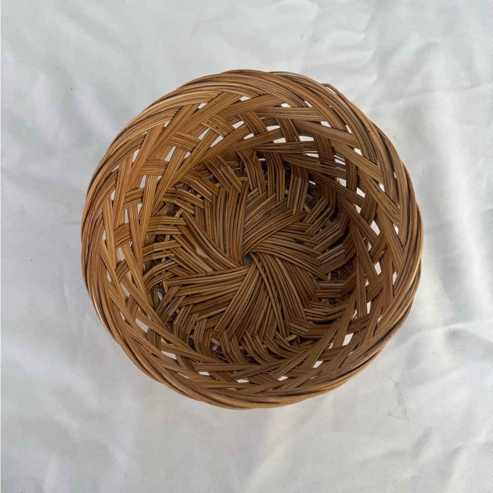 Woven Tan Basket / hand made